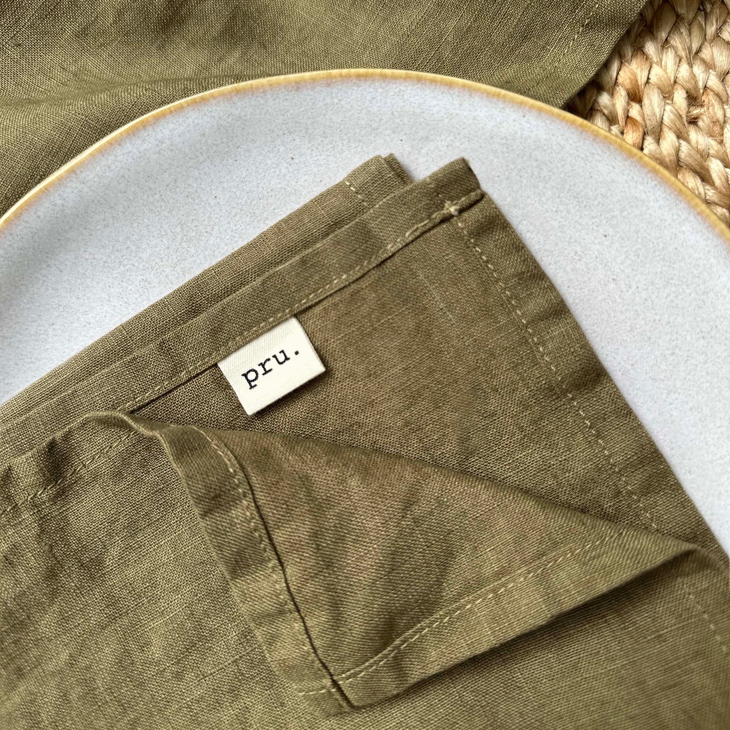 100% Linen Napkins OEKO-TEX® Certified – Khaki X2