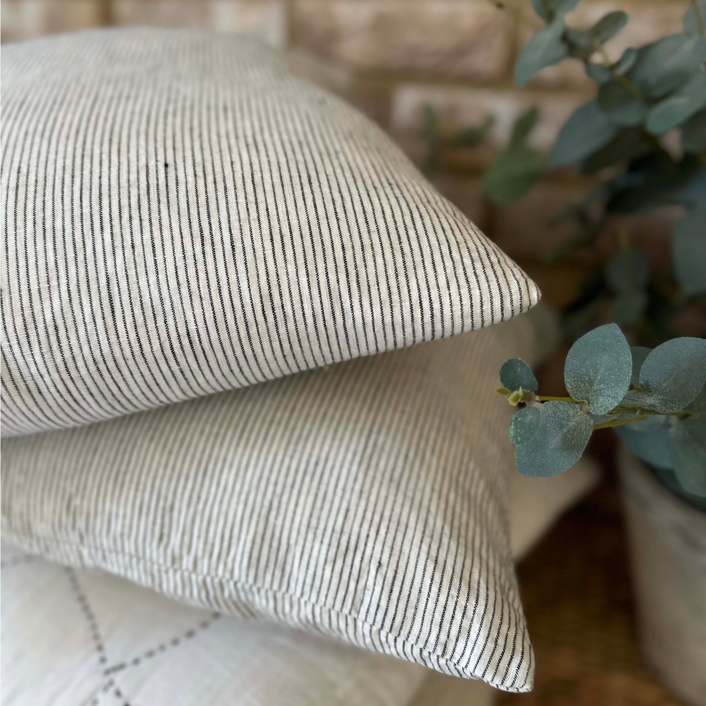 Miller Linen Cushion Striped Square - OEKO-TEX Certified