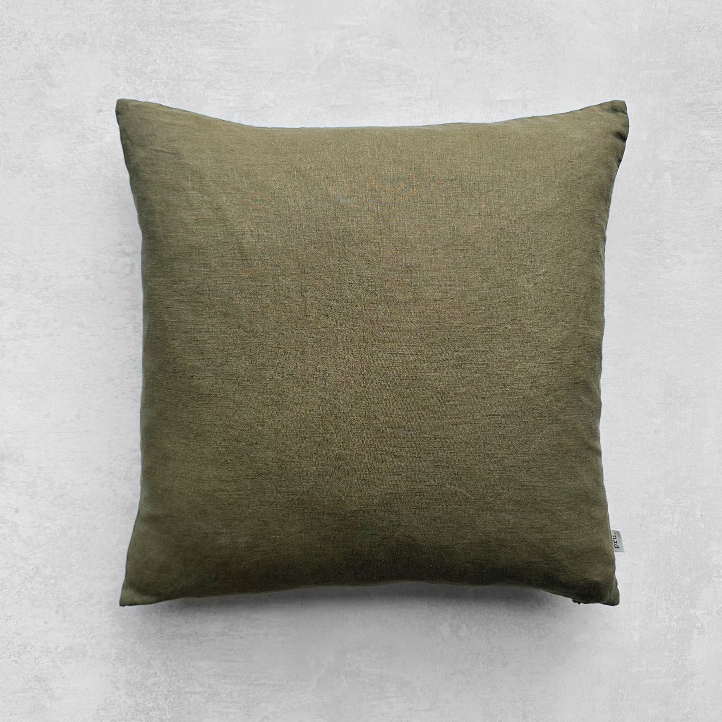 Miller Linen Cushion Khaki Square - OEKO-TEX Certified