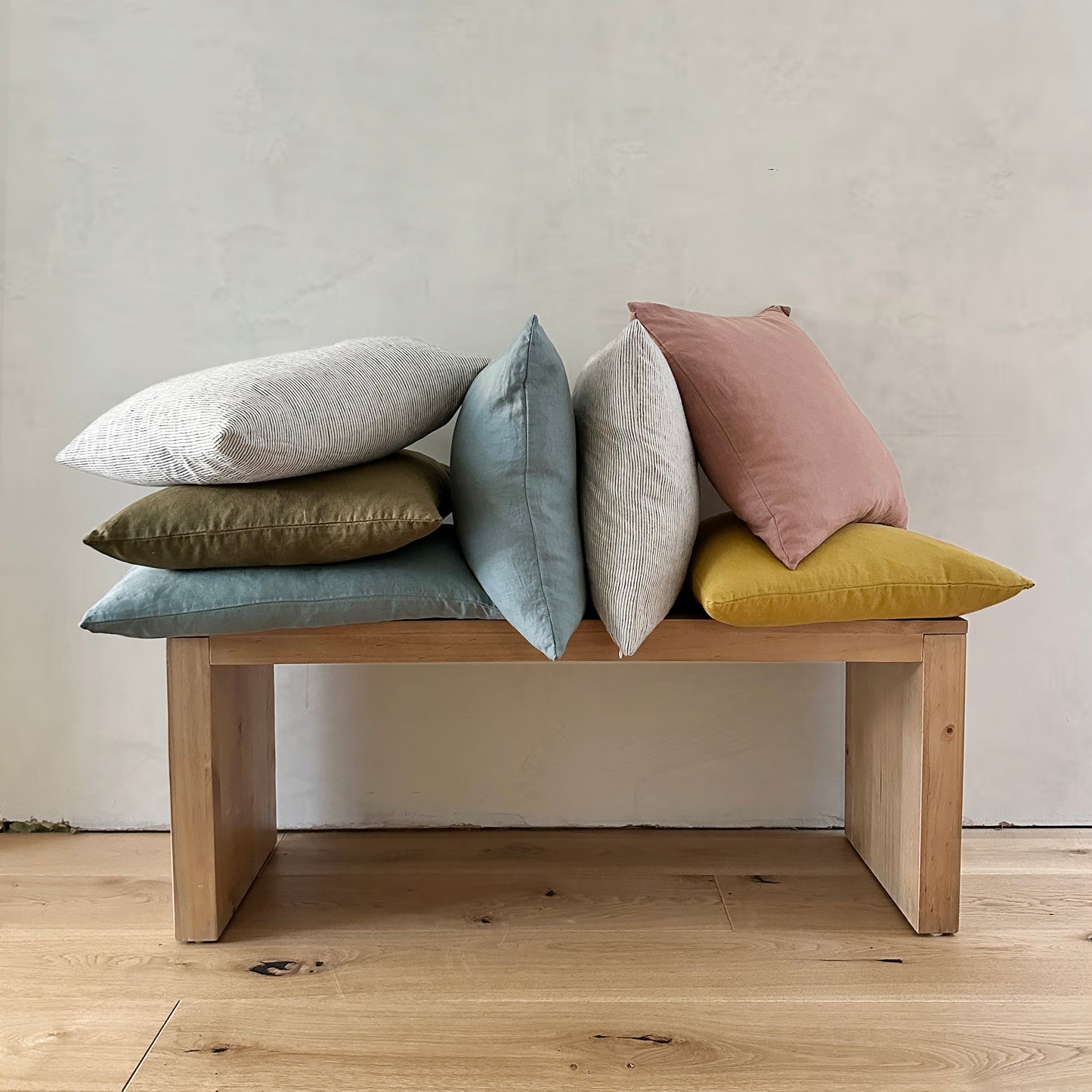 Miller Linen Cushion Ochre Lumbar - OEKO-TEX Certified