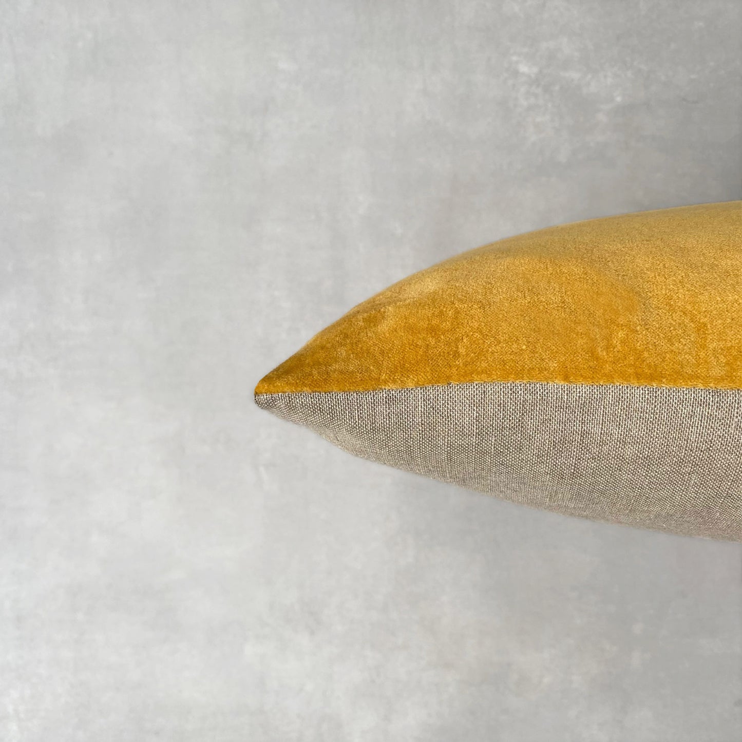 The Velvet And Linen Cushion Mustard Yellow