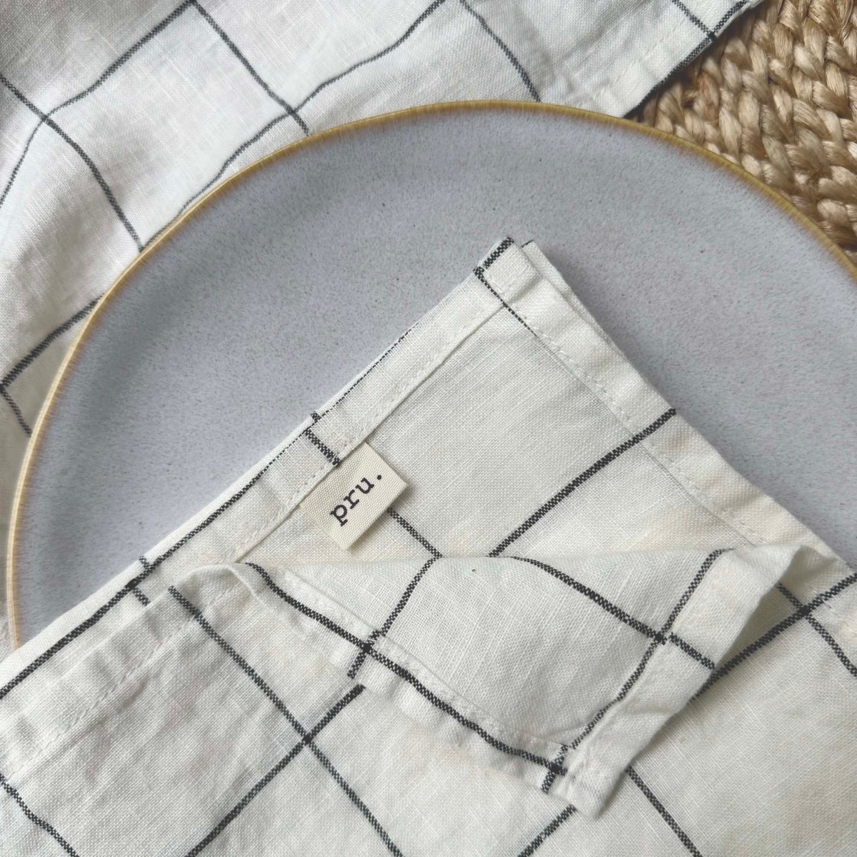 100% Linen Napkins OEKO-TEX® Certified – Grid X2