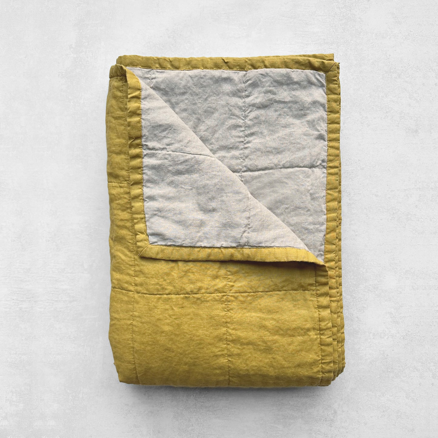 Miller Linen Quilt Ochre Yellow - OEKO-TEX Certified