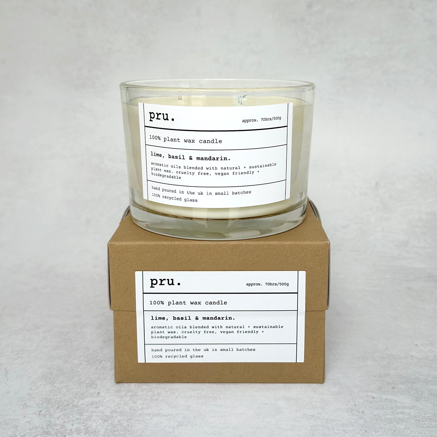 Three Wick Candle - Lime, Basil and Mandarin