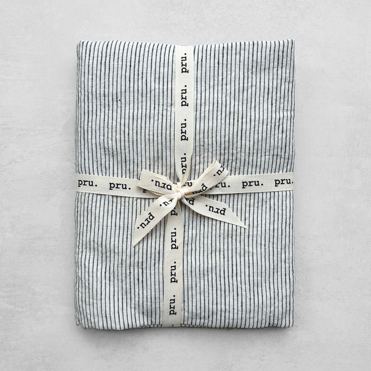 100% Linen Table Runner OEKO-TEX® Certified - Black & White Stripe