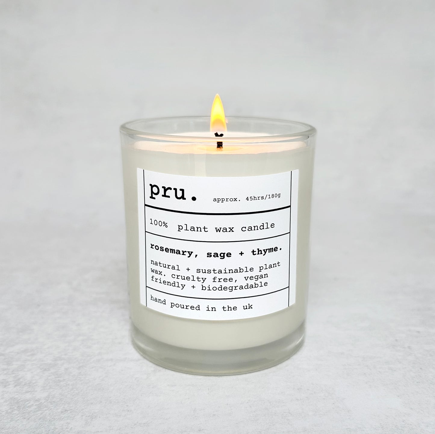 100% Plant Wax Candle - Rosemary, Sage + Thyme