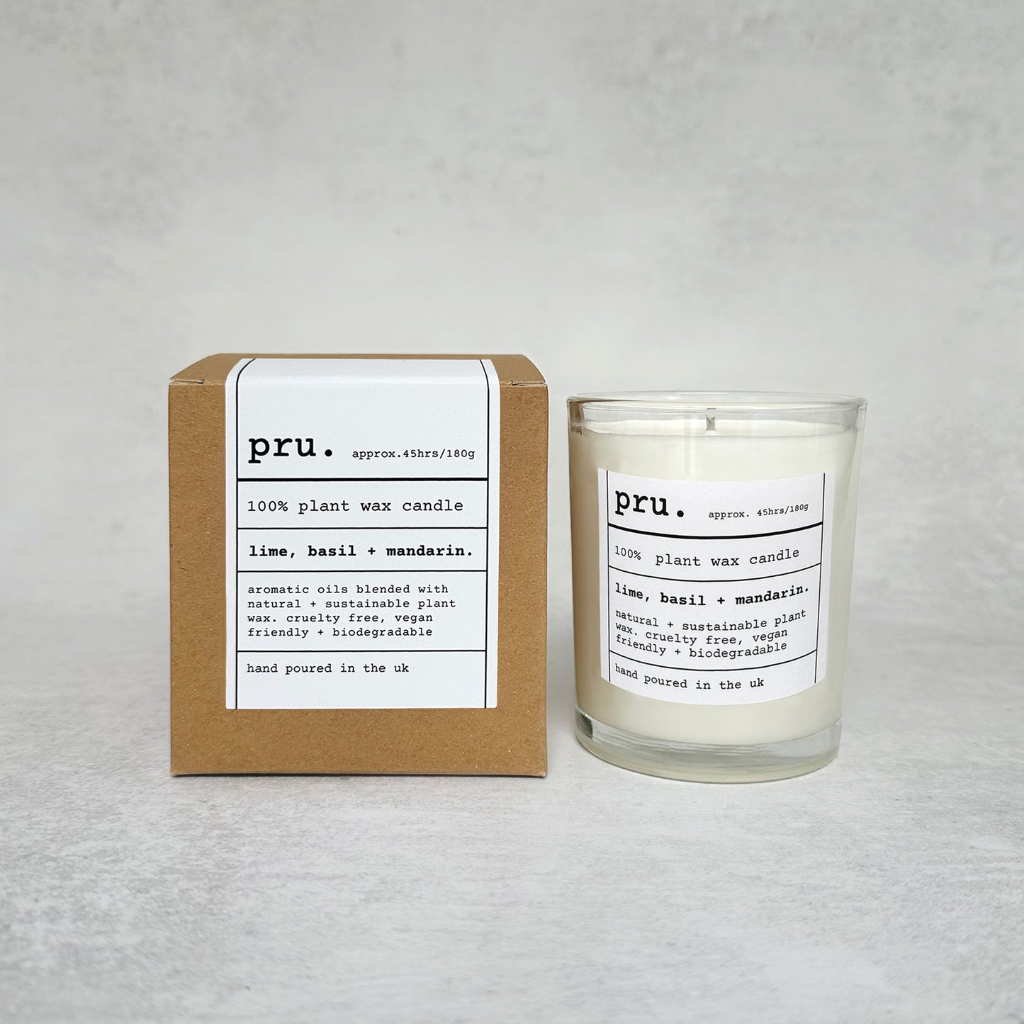 100% Plant Wax Candle - Lime, Basil + Mandarin