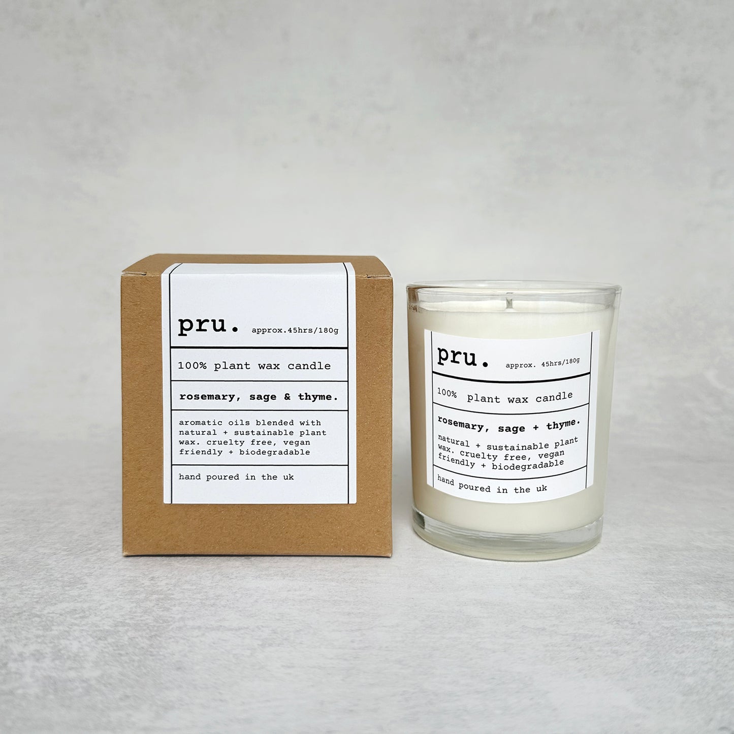 100% Plant Wax Candle - Rosemary, Sage + Thyme