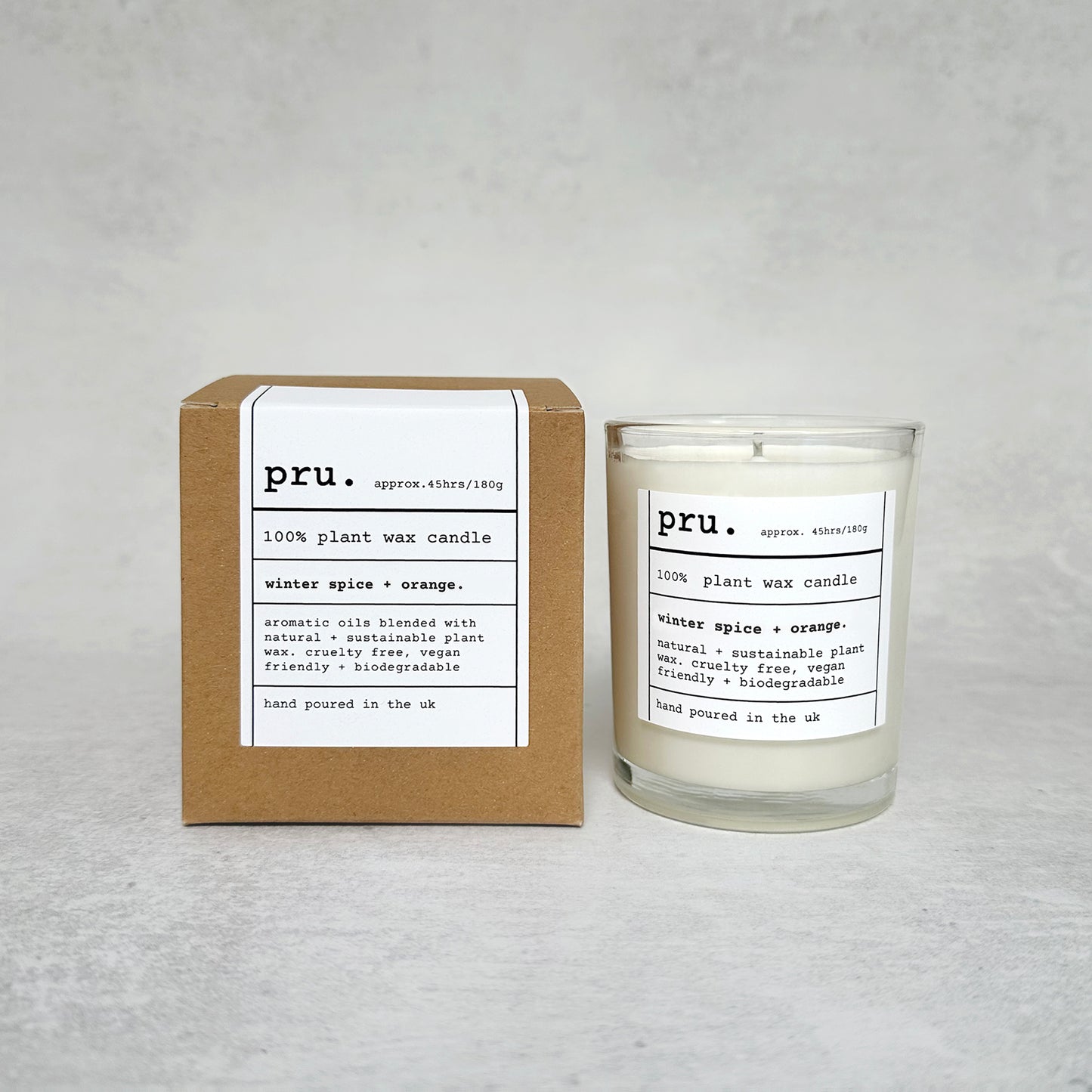 100% Plant Wax Candle - Winter Spice + Orange