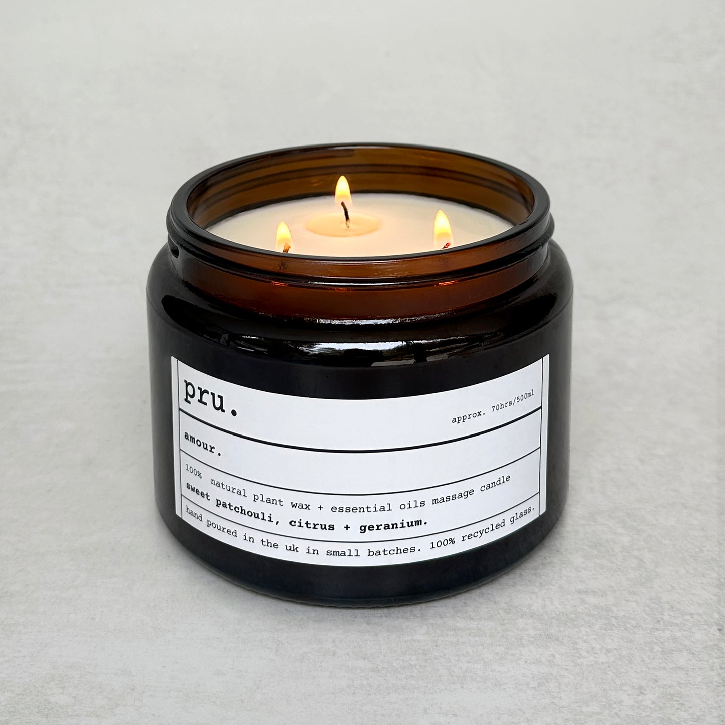 Apothecary 100% Essential Oil Massage Candle - Amour