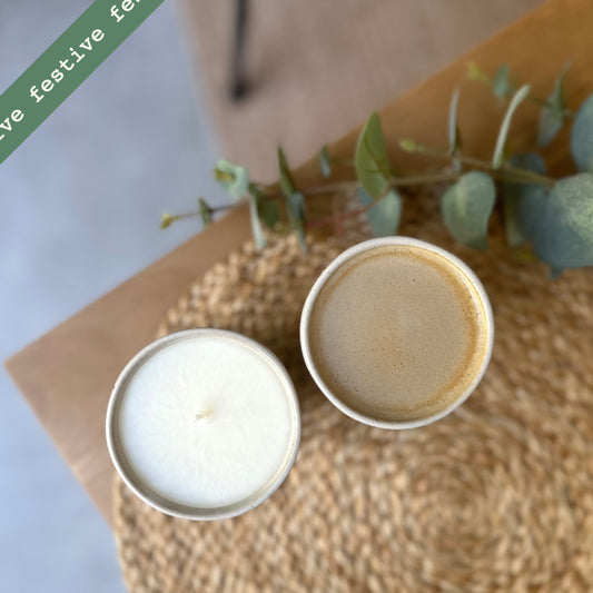 Recycled Wax Coffee Cup Candle - Nordic Spruce + Holly