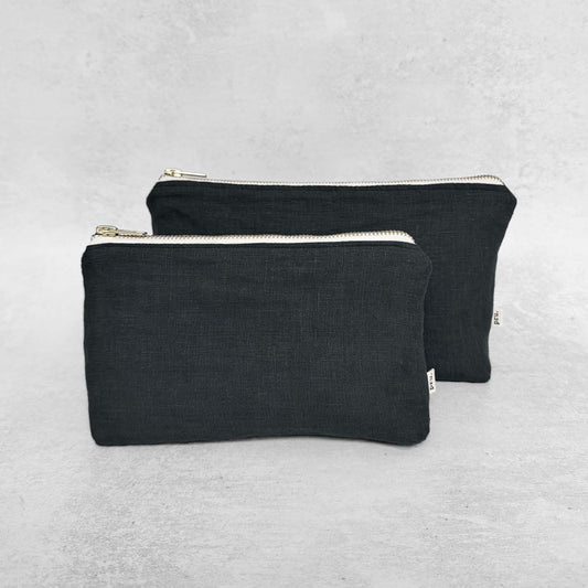 The Linen Pouch Bag - Charcoal