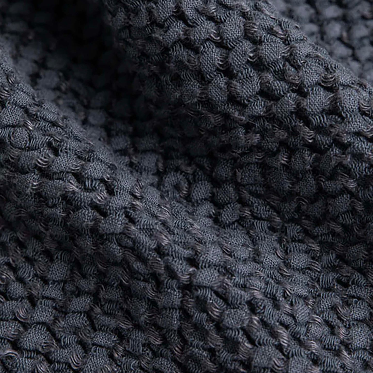 Mya Linen Waffle Blanket Charcoal