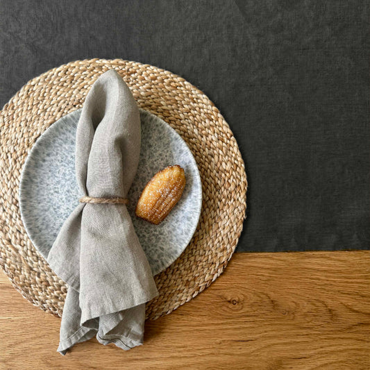 100% Linen Table Runner OEKO-TEX® Certified - Charcoal