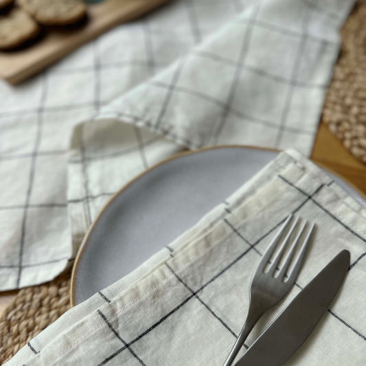 100% Linen Napkins OEKO-TEX® Certified – Grid X2