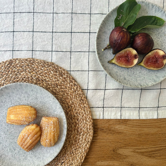 100% Linen Table Runner OEKO-TEX® Certified - Black & White Check