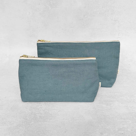 The Linen Pouch Bag - Duck Egg Blue