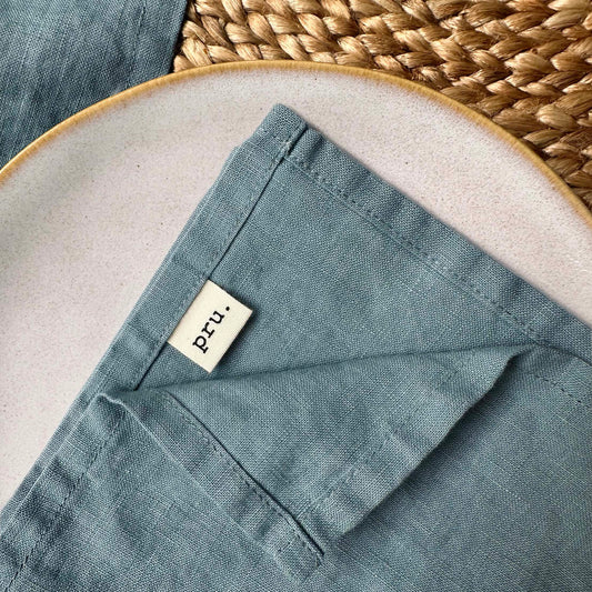 100% Linen Napkins OEKO-TEX® Certified – Duck Egg Blue X2