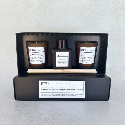 100% Essential Oil Mini Candle + Diffuser Gift Set