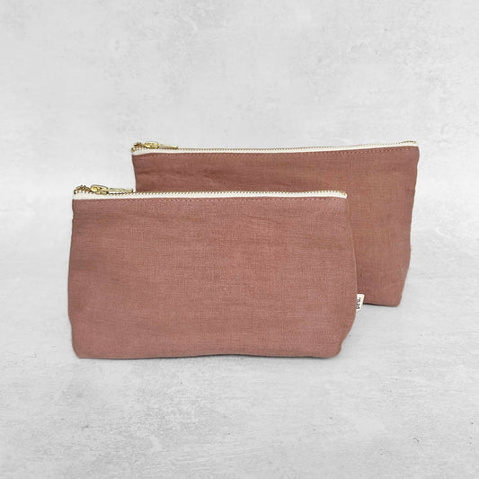 The Linen Pouch Bag - Faded Blush