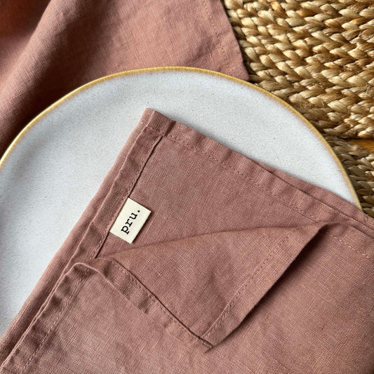 100% Linen Napkins OEKO-TEX® Certified – Faded Blush X2
