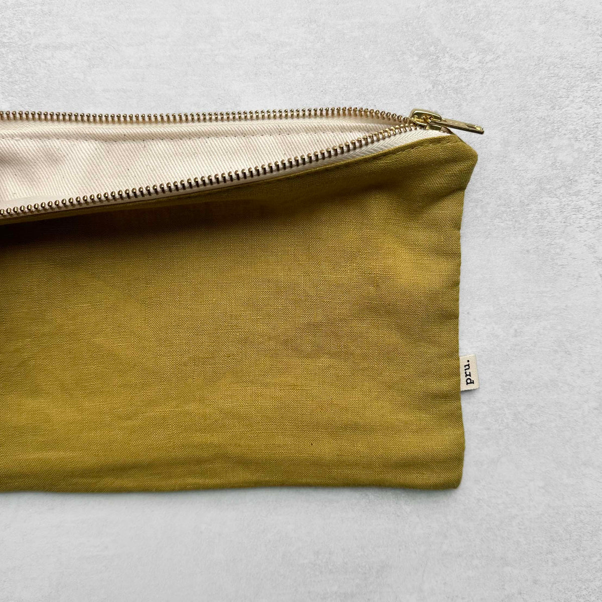 The Linen Pouch Bag - Ochre Yellow