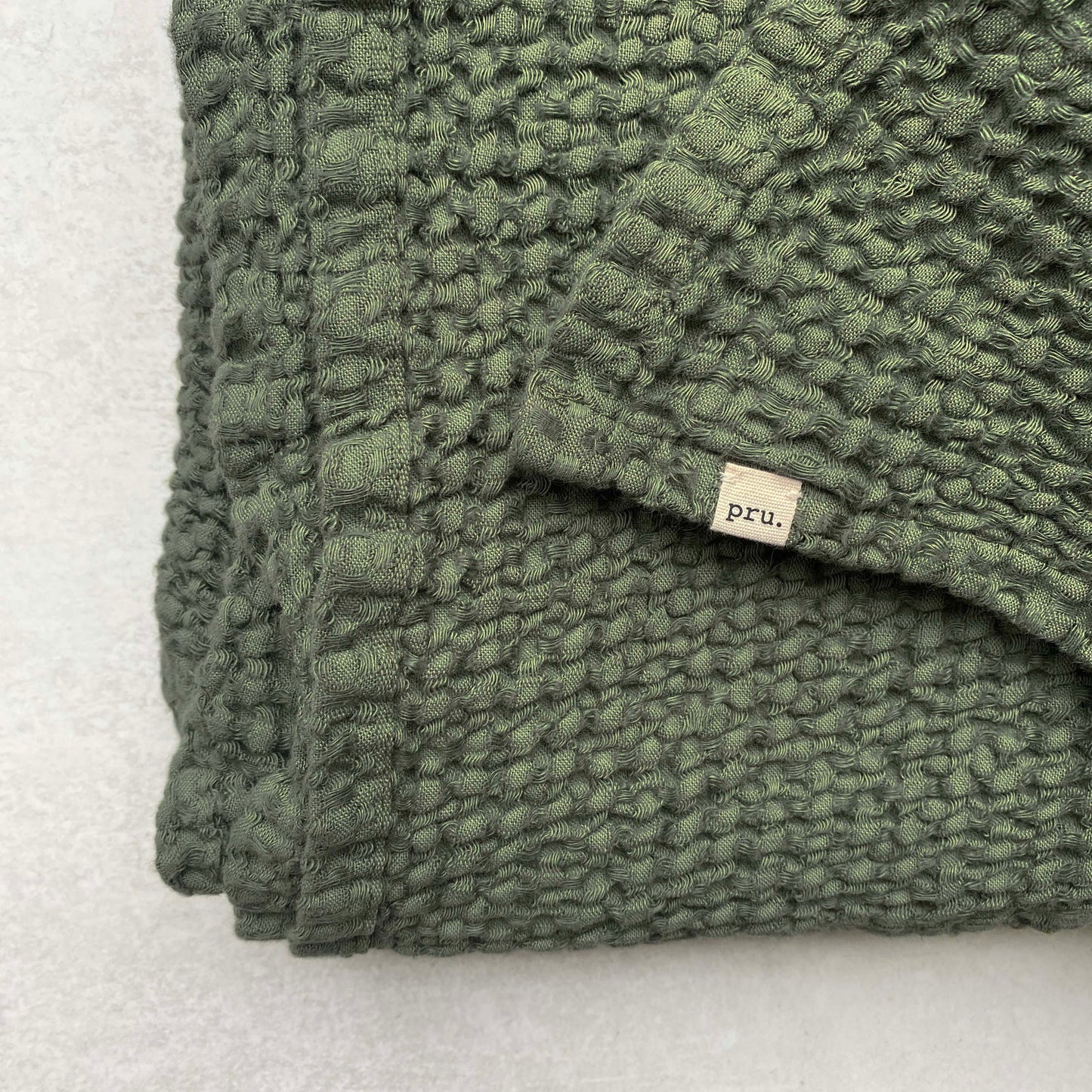 Mya Linen Waffle Blanket Cypress Green