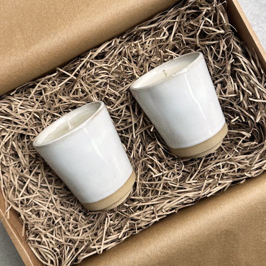 Ivory Coffee Cup Candle Gift Set