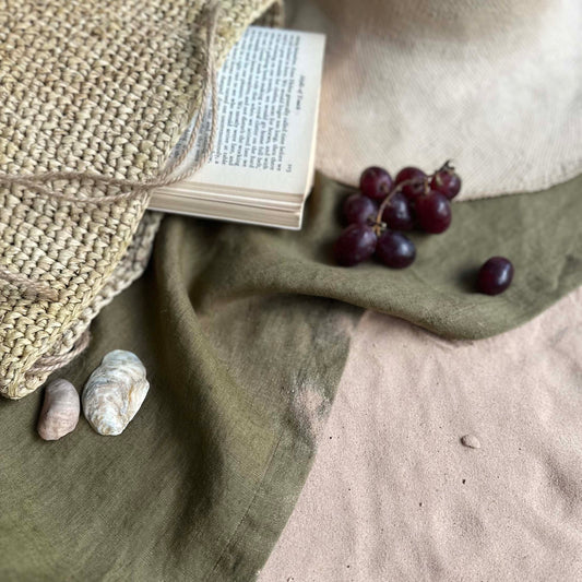 Travel Towel 100% OEKO-TEX® Certified Linen - Khaki