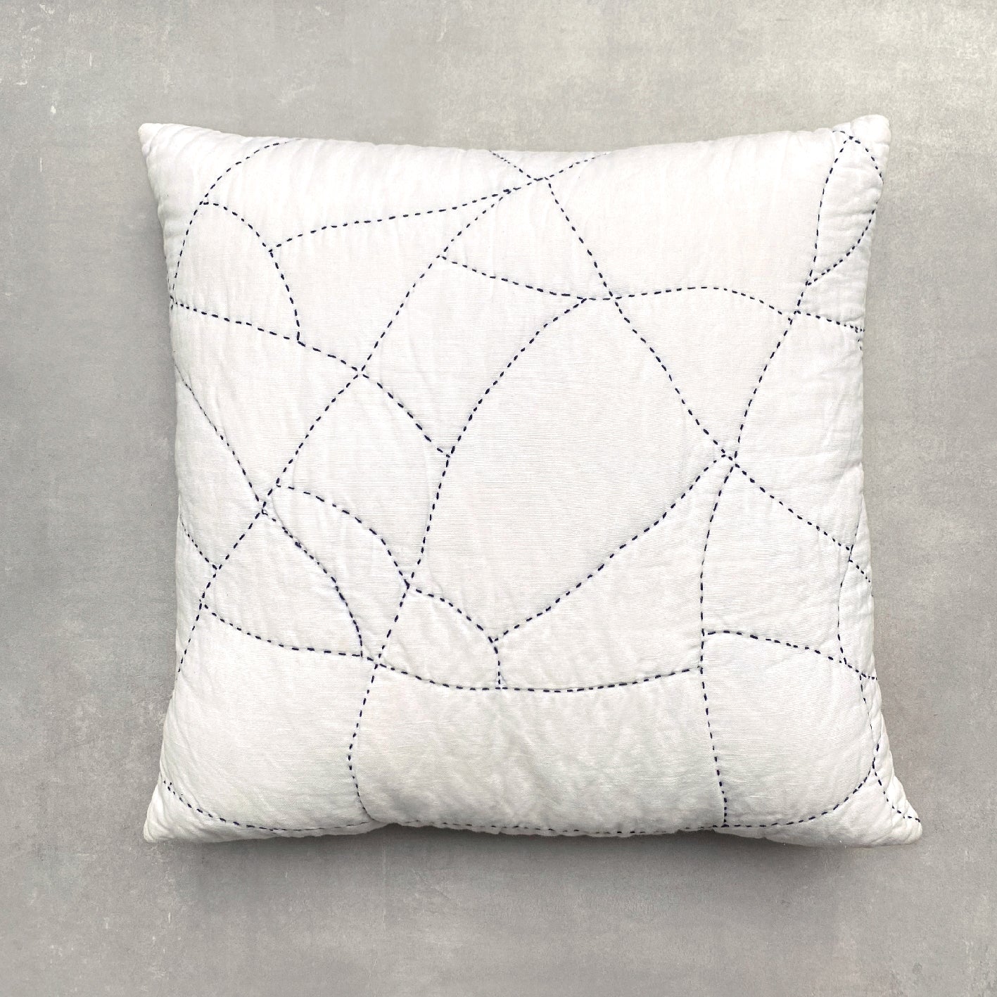 Phoebe Hand Embroidered Linen Cushion Ivory