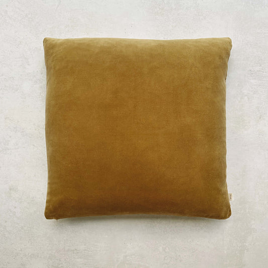 The Velvet And Linen Cushion Dijon Gold