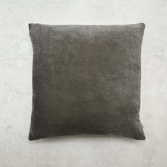 The Velvet And Linen Cushion Ash Grey