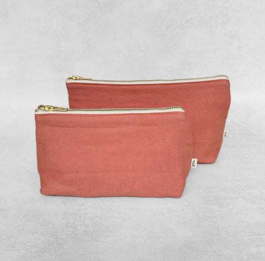 The Linen Pouch Bag - Pink Opal