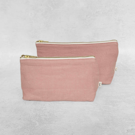 The Linen Pouch Bag - Pale Pink