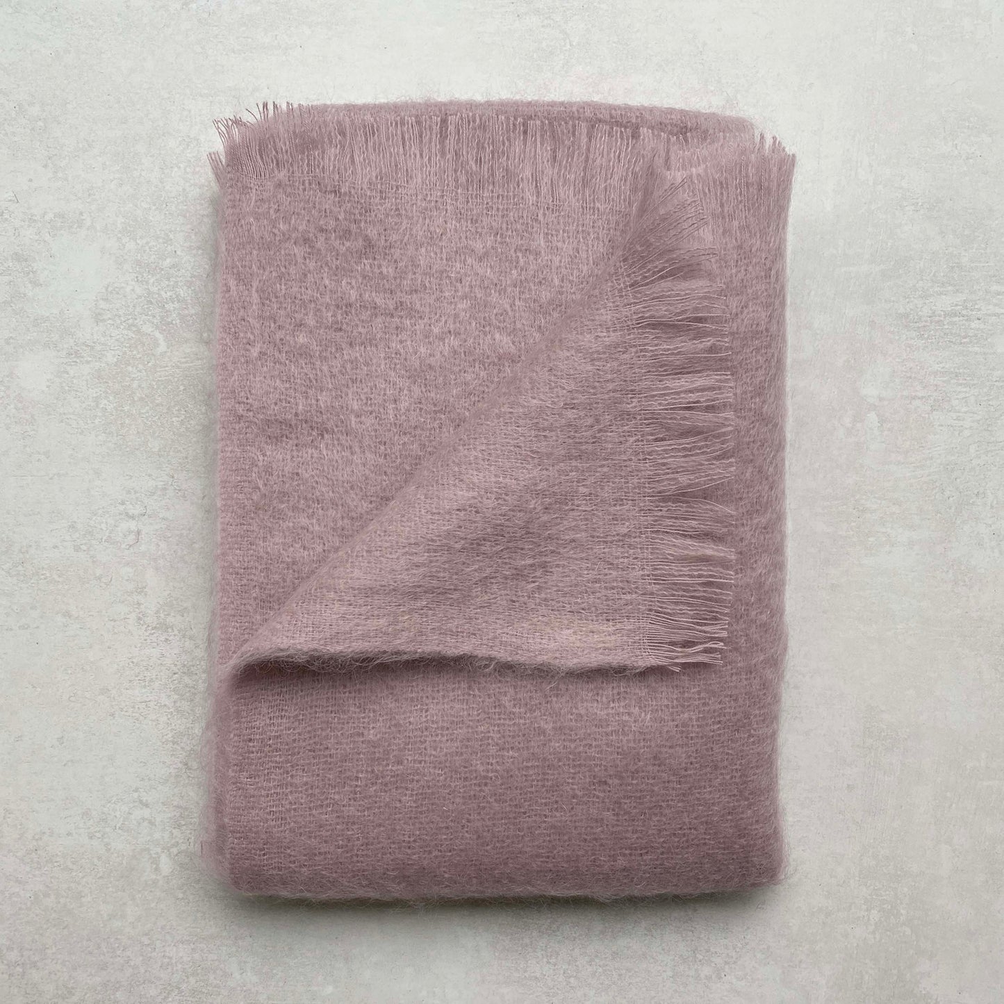 Albie Mohair Blanket - Dusty Pink