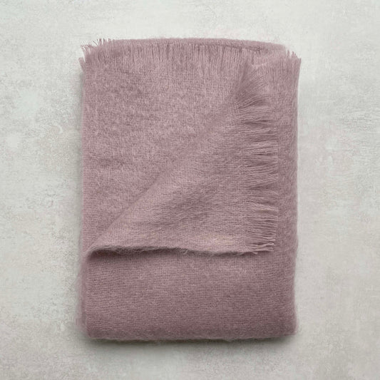 Albie Mohair Blanket - Dusty Pink