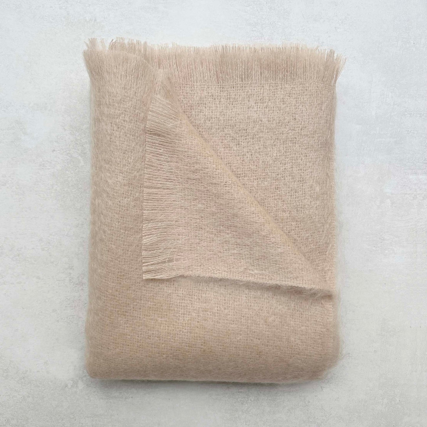 Albie Mohair Blanket Soft Oat