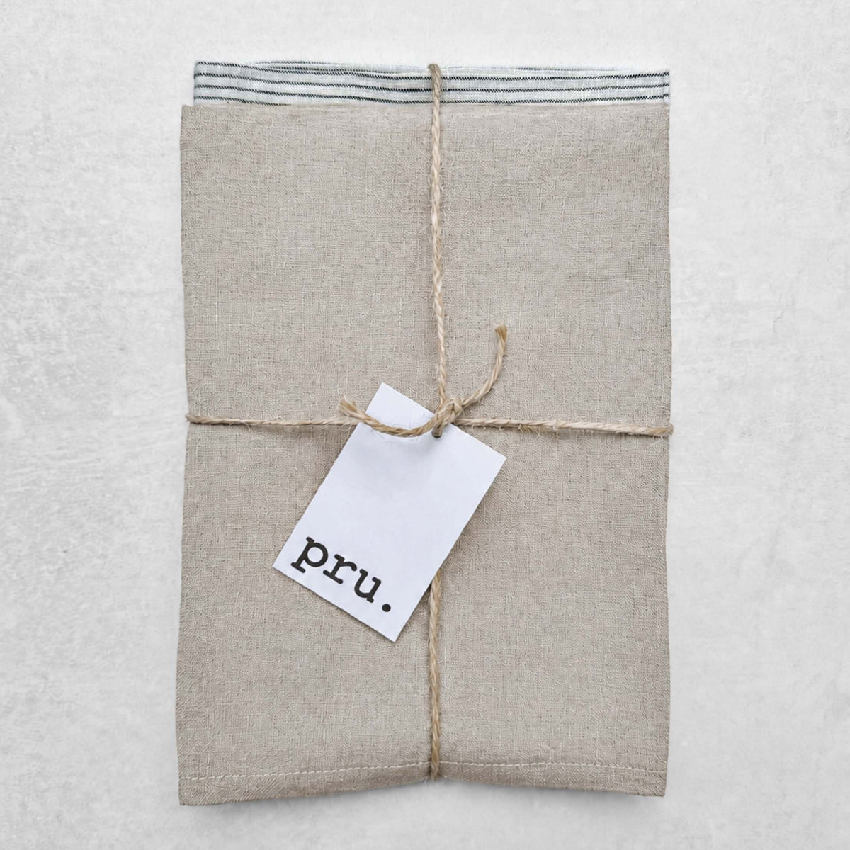 100% Linen Tea Towels OEKO-TEX® Certified - Natural + Stripe