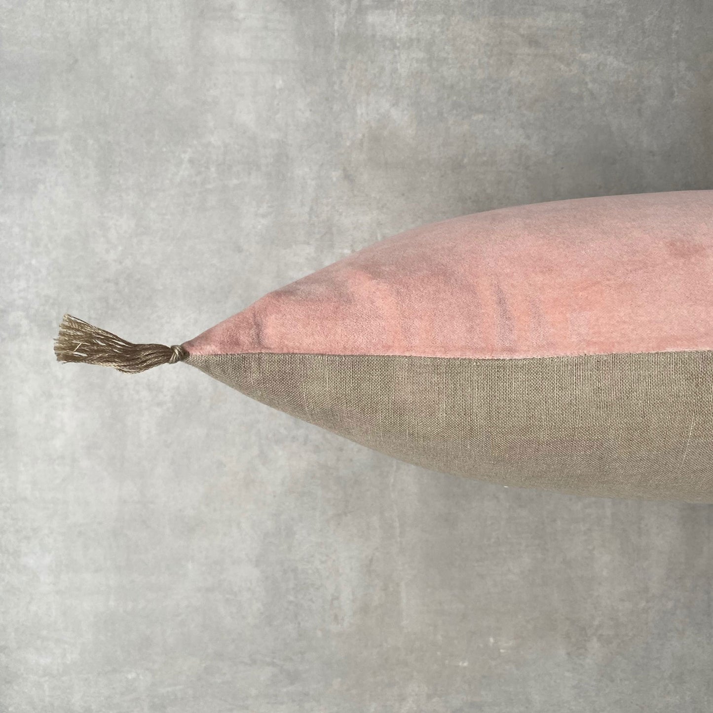 The Velvet And Linen Cushion Pale Pink Sale