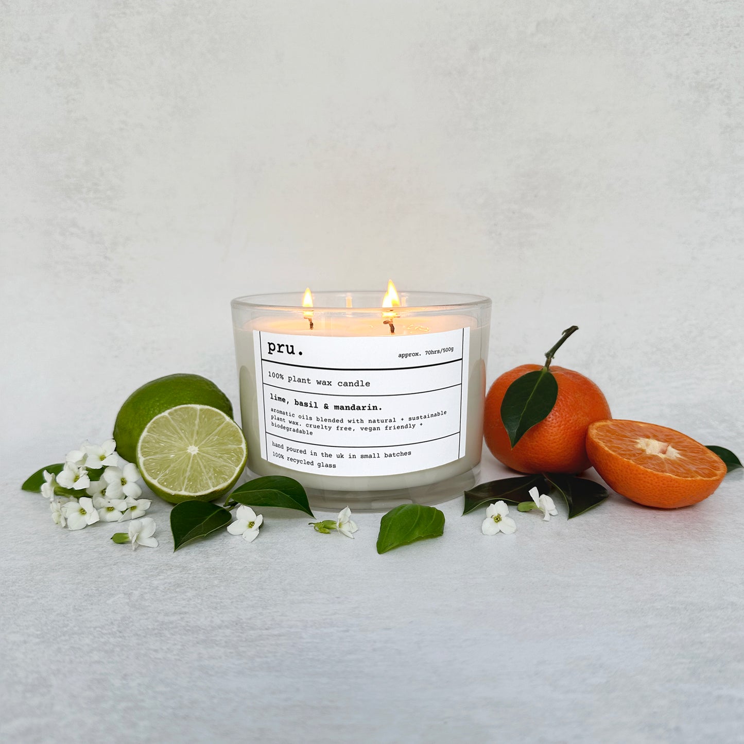 Three Wick Candle - Lime, Basil and Mandarin