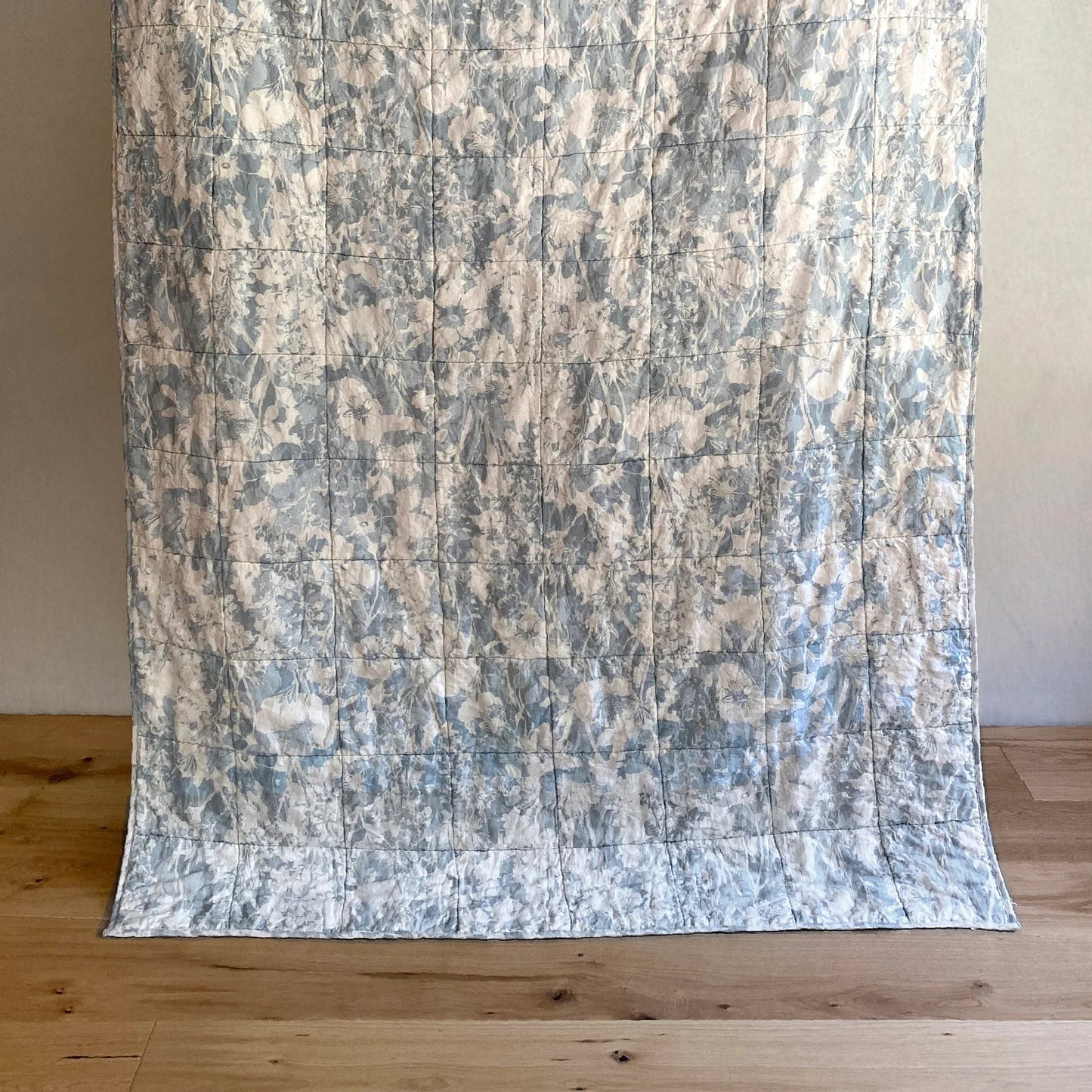 Everly Linen Quilted Throw Duck Egg Blue