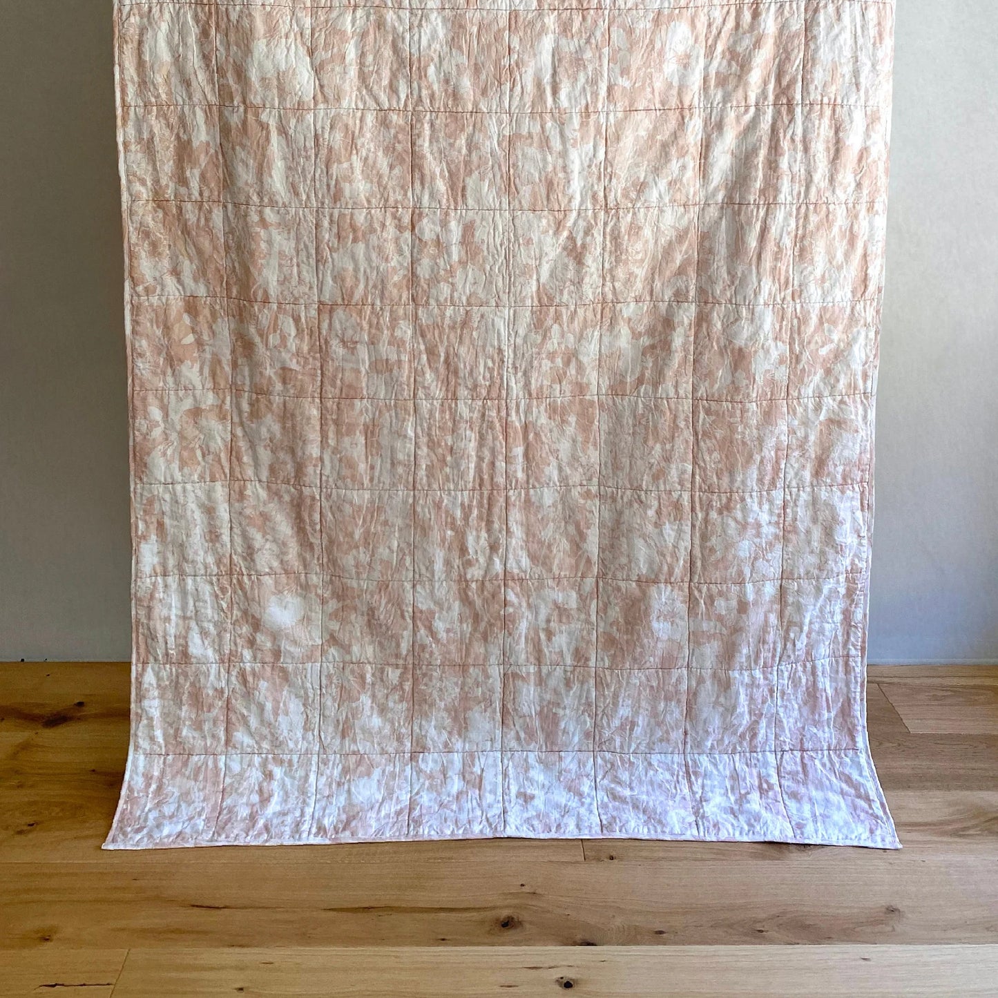 Everly Linen Quilted Throw Pale Pink