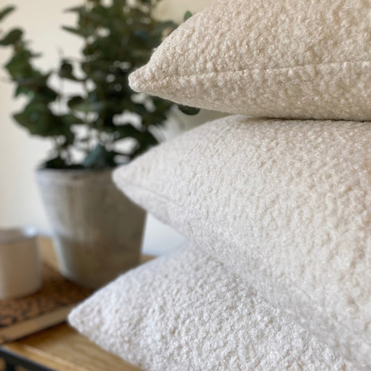 The Bouclé Square Cushion Ivory