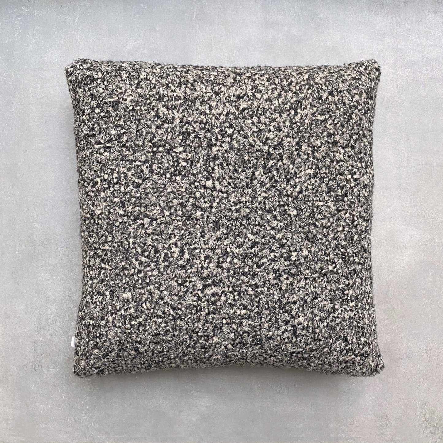 The Bouclé Cushion Pebble Black  and White