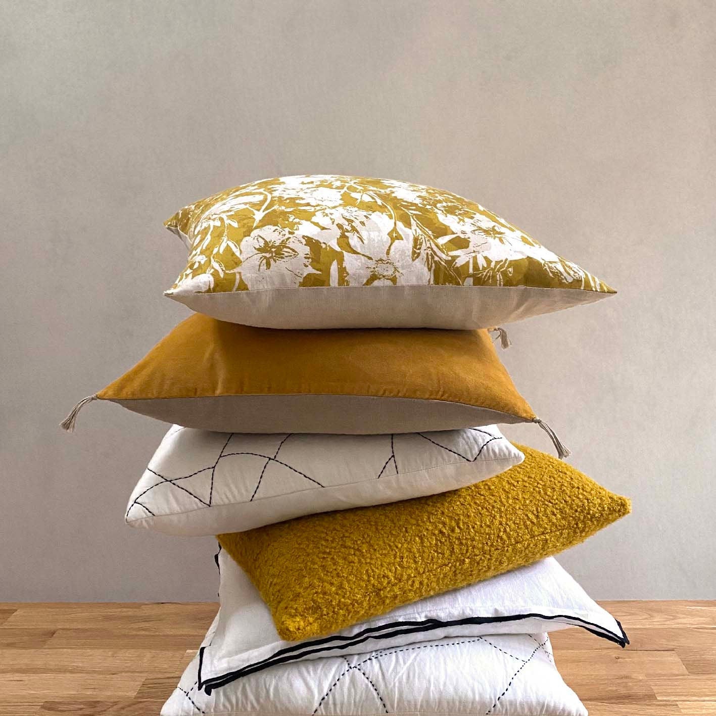 Mustard linen outlet cushion