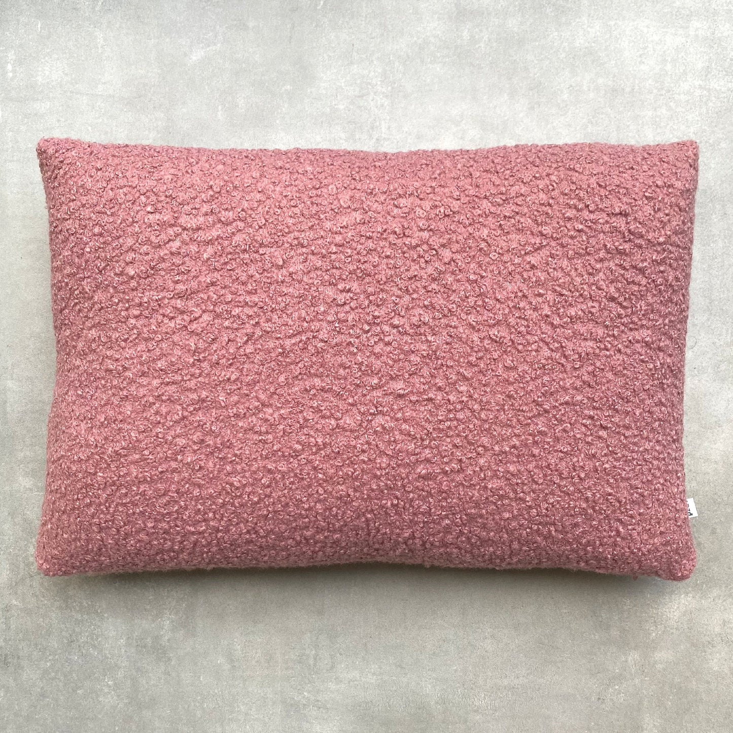 The Bouclé Lumbar Cushion Dusty Pink