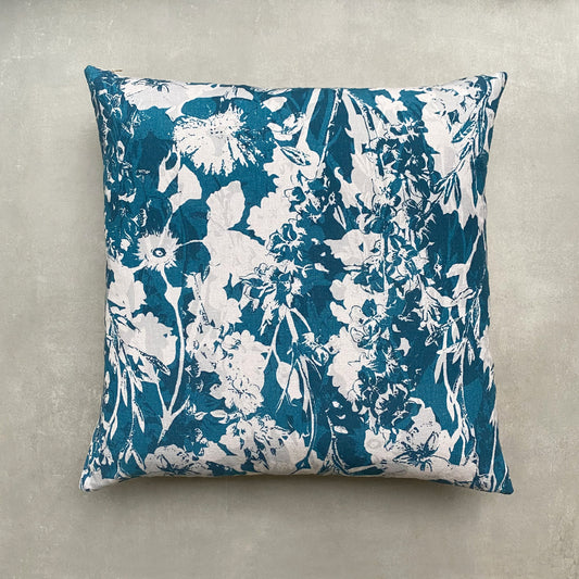 Everly Linen Cushion Teal Blue