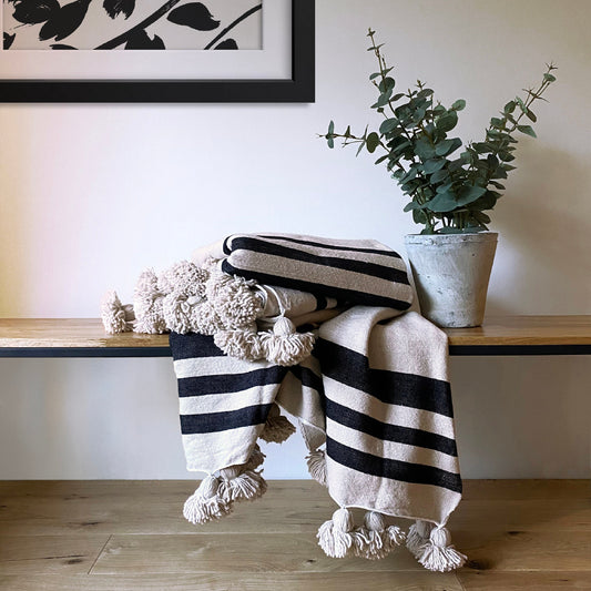 Jago Moroccan Berber Striped Throw